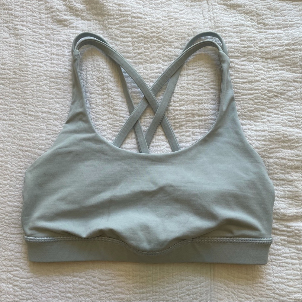 Light blue lululemon energy sports bra